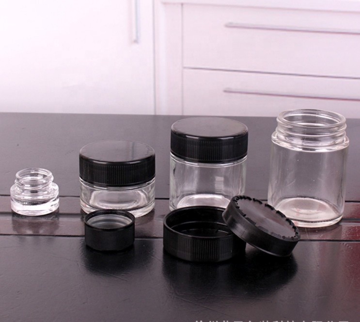 Manufactory customized glass jar with Metal Lid 25ml 30ml 50ml 60ml 100ml Custom glass bottle glass jar 1oz 2oz 3oz 12oz