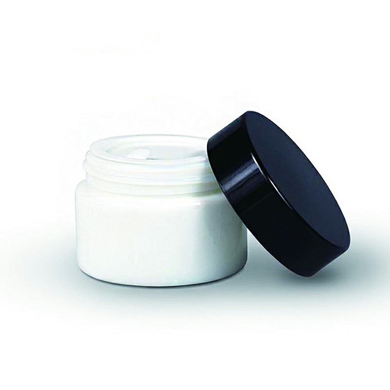 Manufactory direct cosmetic containers 1oz 2oz 3oz glass jar with black cap cream day