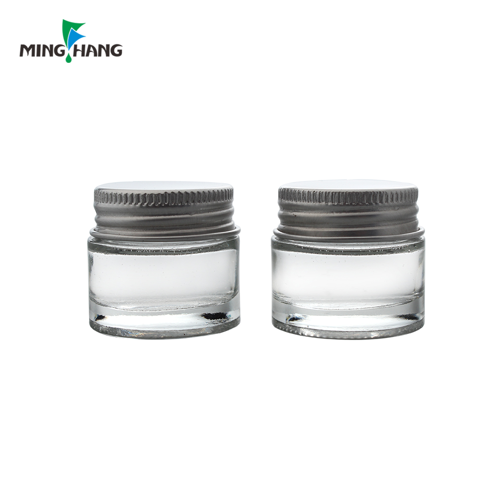 Manufactory direct new round packing bottle glass liner bamboo cover cosmetic jar for cream