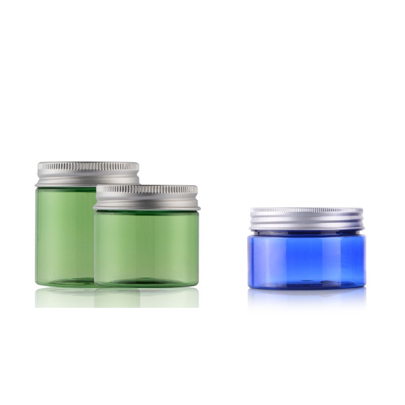 Manufacture 150ml Plastic medical cosmetic packaging PET Eye cream jar with aluminum screw lids