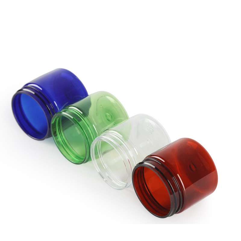 Manufacture 150ml Plastic medical cosmetic packaging PET Eye cream jar with aluminum screw lids