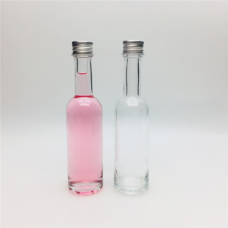 Manufacture 2oz 50ml glass spirit bottles mini glass whisky xo bottle with screw lid for alcohol drink liquor