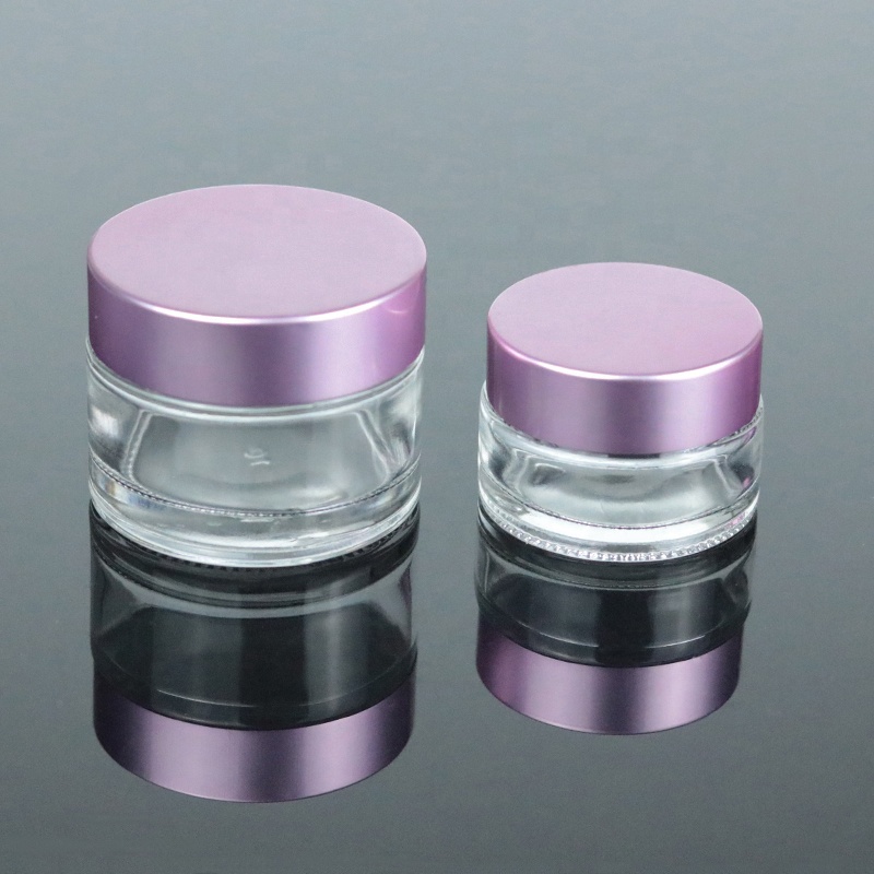 Manufacture 30ml 1oz Clear Cream Glass Jars Empty Round Glass Cosmetic Jar with Metal Lid (GJM09)