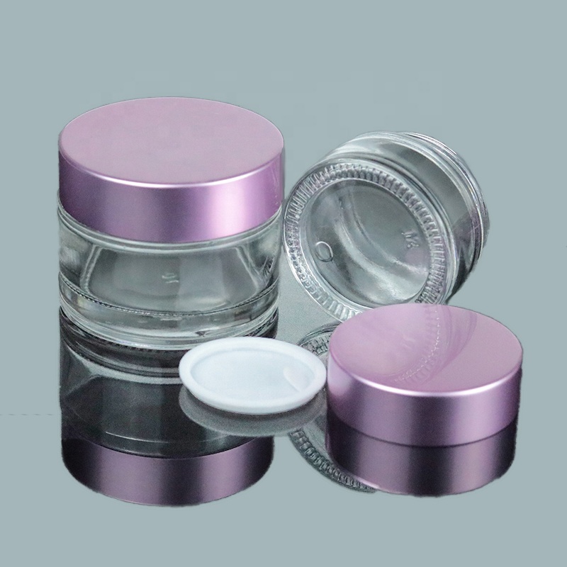 Manufacture 30ml 1oz Clear Cream Glass Jars Empty Round Glass Cosmetic Jar with Metal Lid (GJM09)