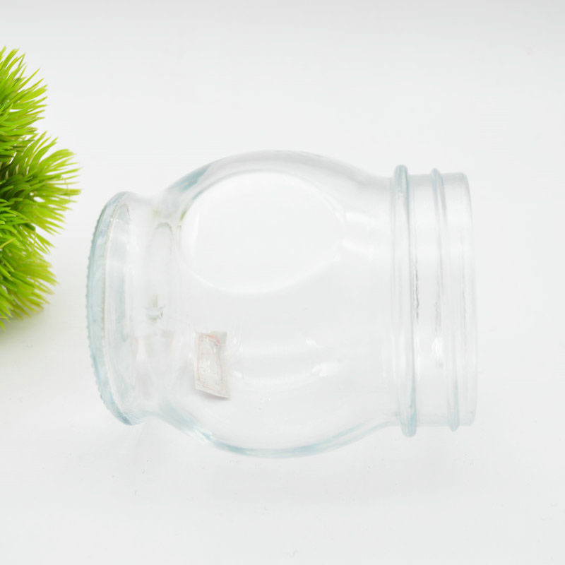 Manufacture 9.3oz 280ml clear candy round containers spice glass jars with screw lid storage