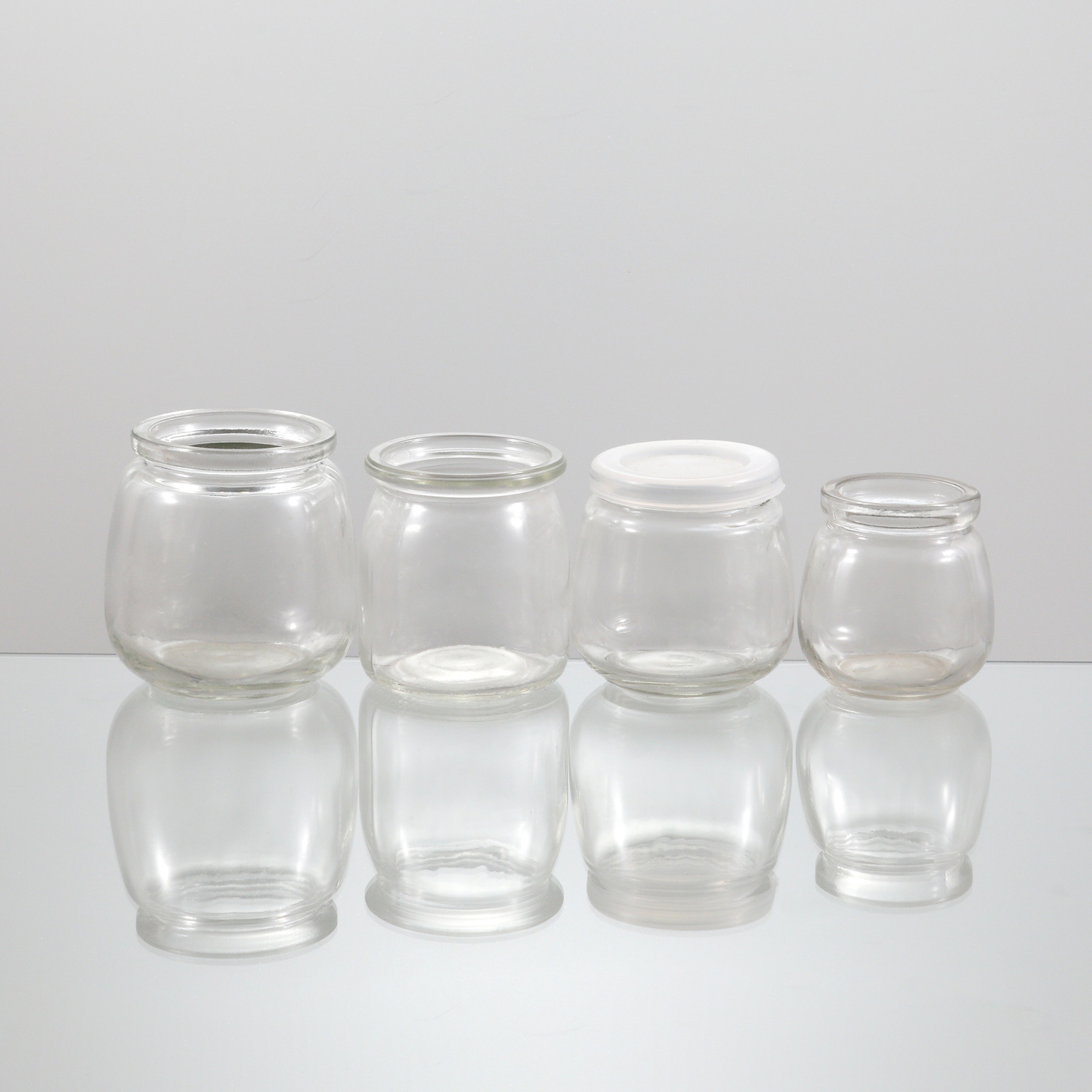 Manufacture Glassware Empty Round Customizable Pudding Glass Jars Food