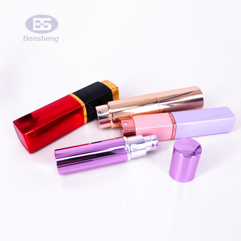 Manufacture Made Cosmetic Packaging Aluminium Outside Glass Inside Color Customized 15ml perfume atomizer bottle