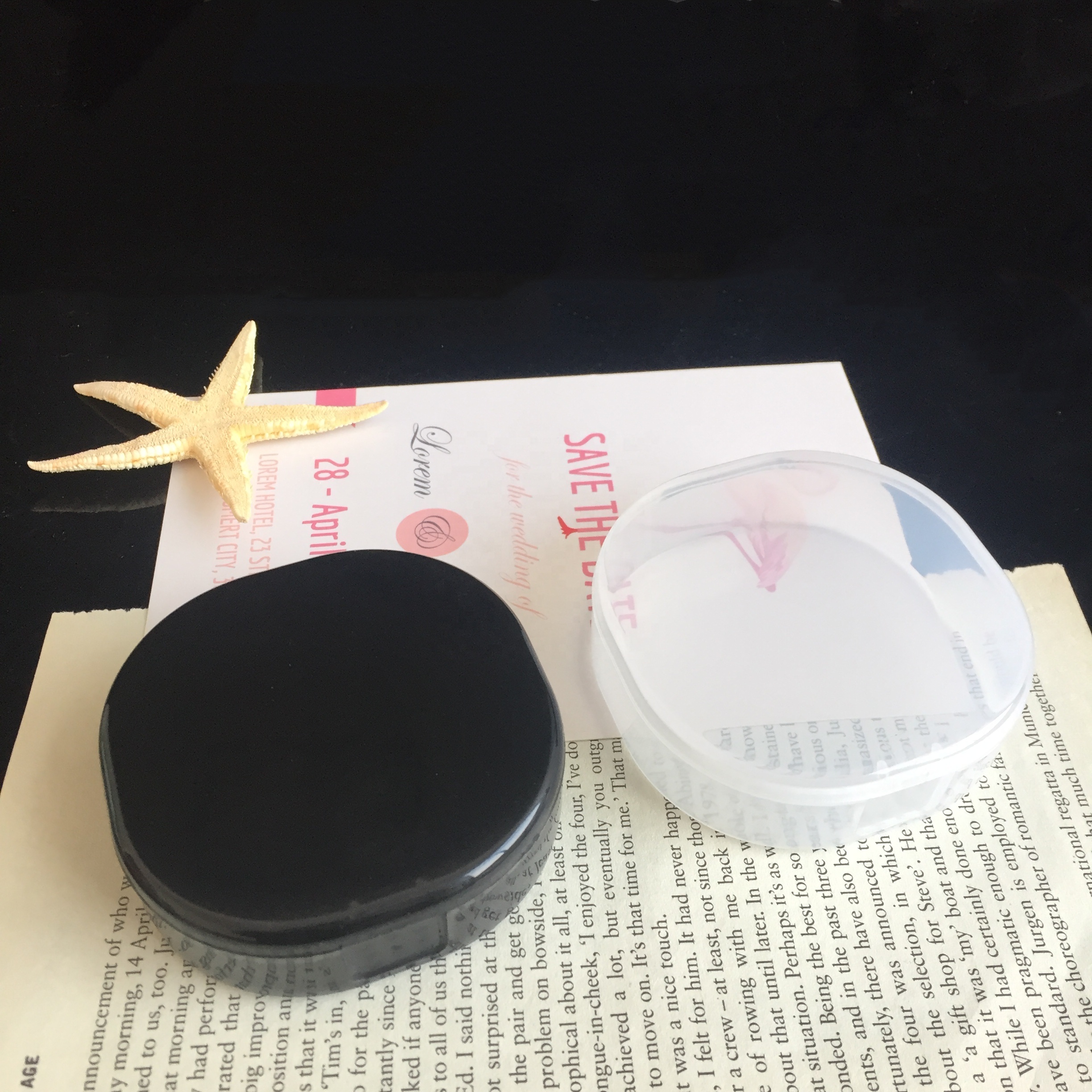 Manufacture Make Up Clear Plastic Box Container for Round Powder Puff