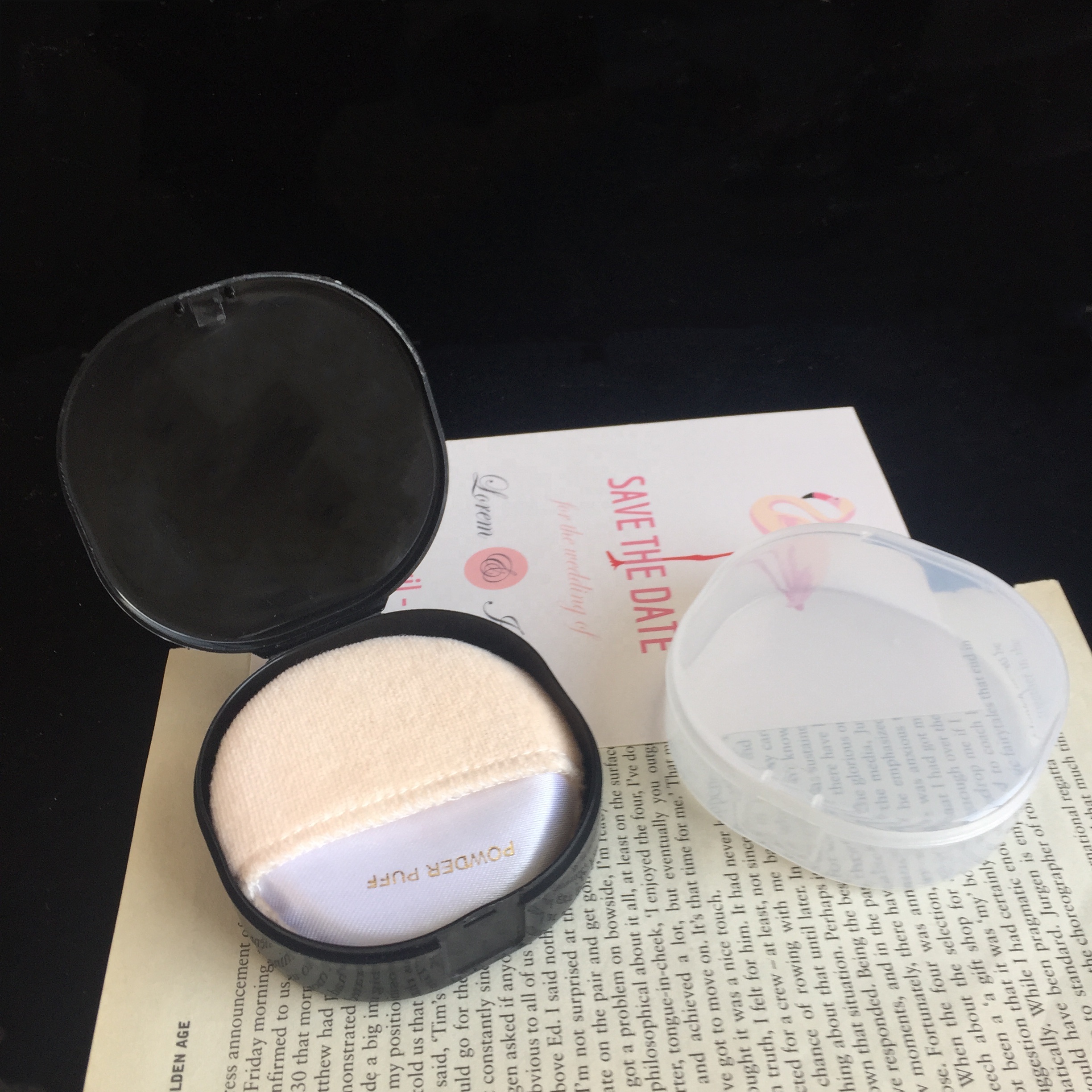 Manufacture Make Up Clear Plastic Box Container for Round Powder Puff