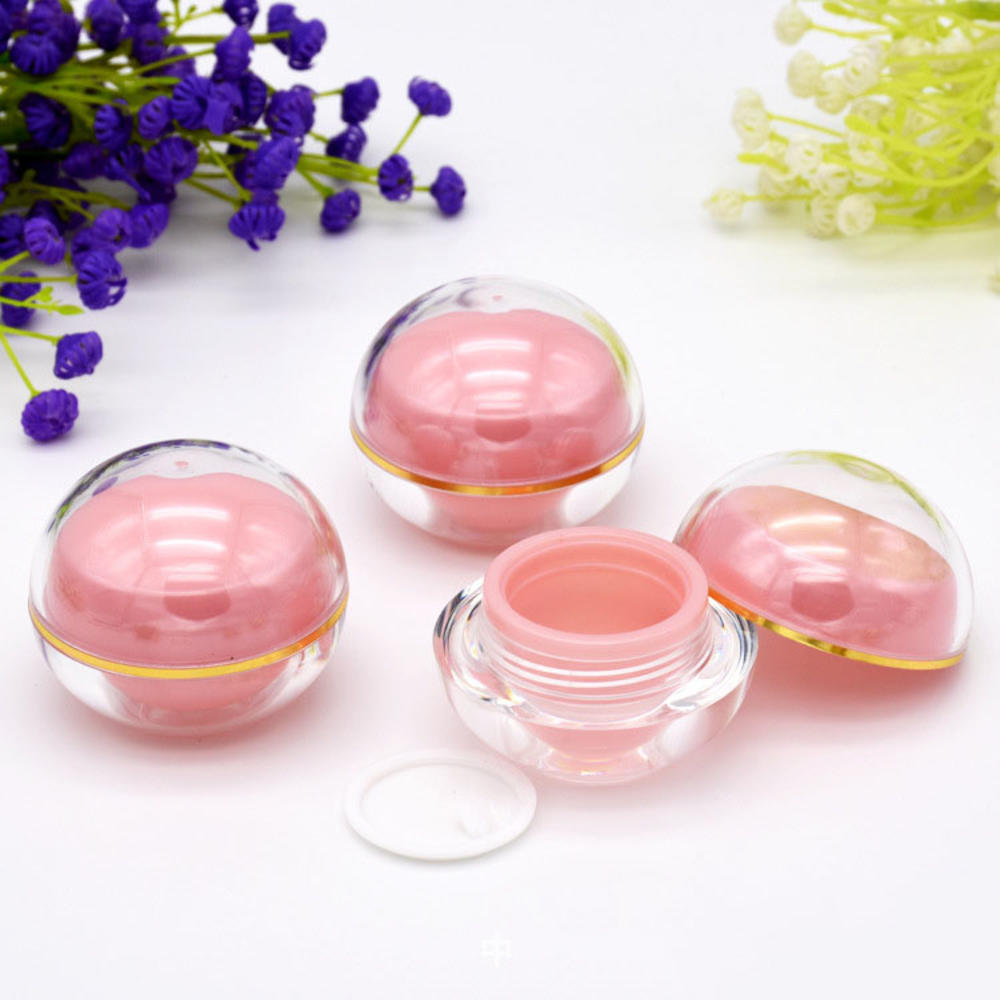 Manufacture Stock Cute pink lid cosmetic jars Round balm container for skin care