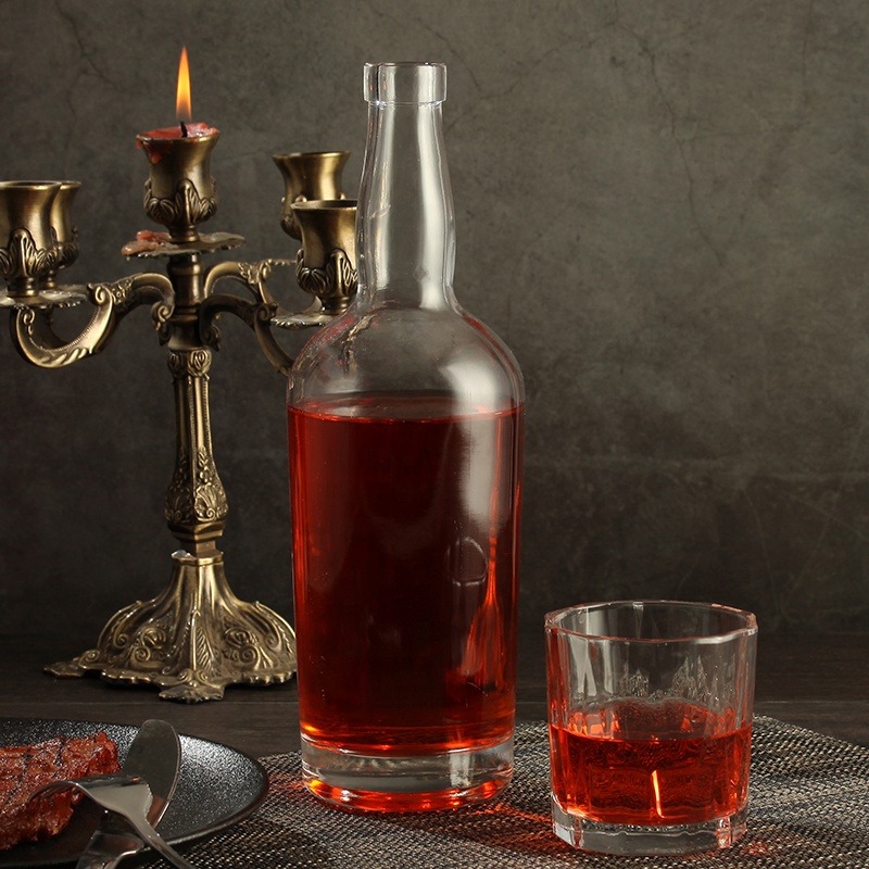 Manufacture customized wine glass bottle 1000ml empaty whisky globe shape glass bottle