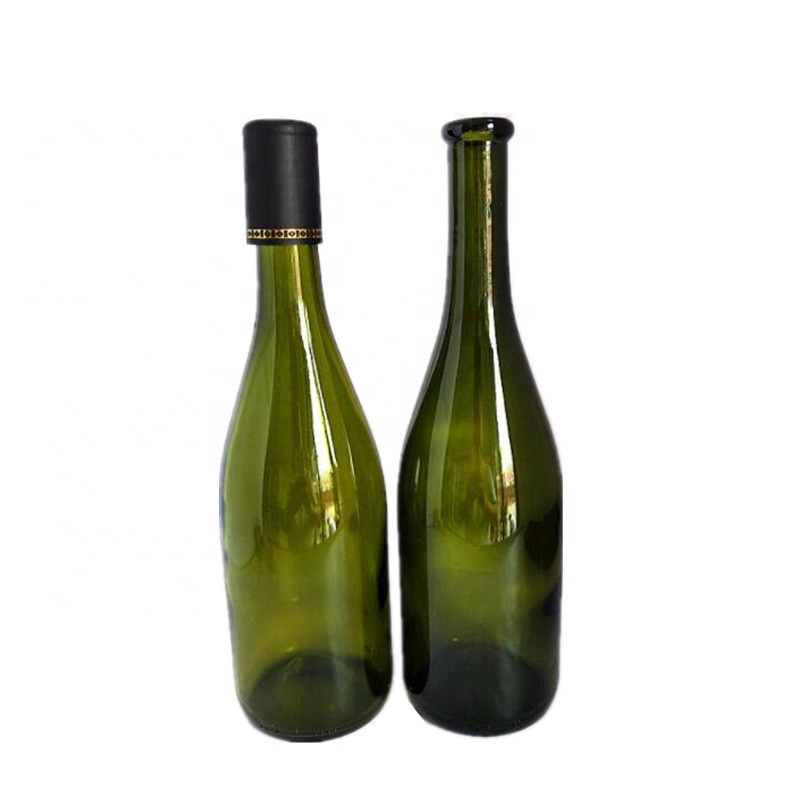 Manufacture dark green 750ml glass liquor bottles red wine bottle