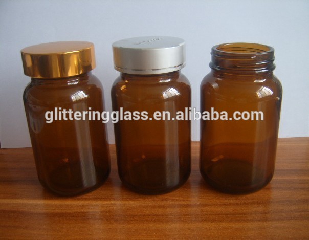 Manufacturer 150ml amber glass bottle for capsule made biodegradable medicine bottle
