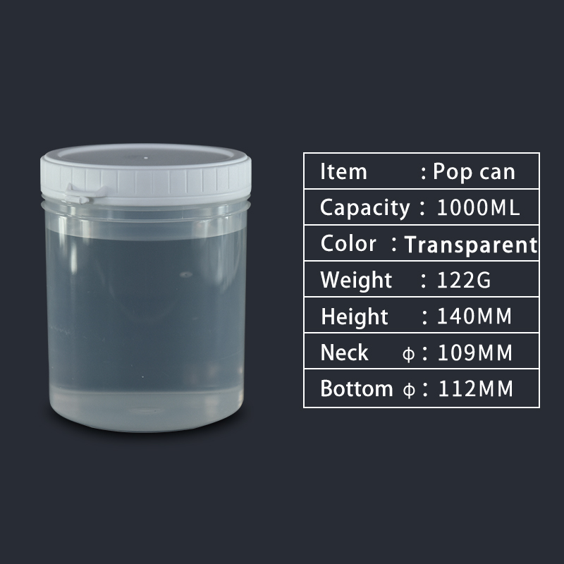 Manufacturer 150ml to 1000ml round empty high capacity pp plastic white black clear jar cooler beer food can with sealing line