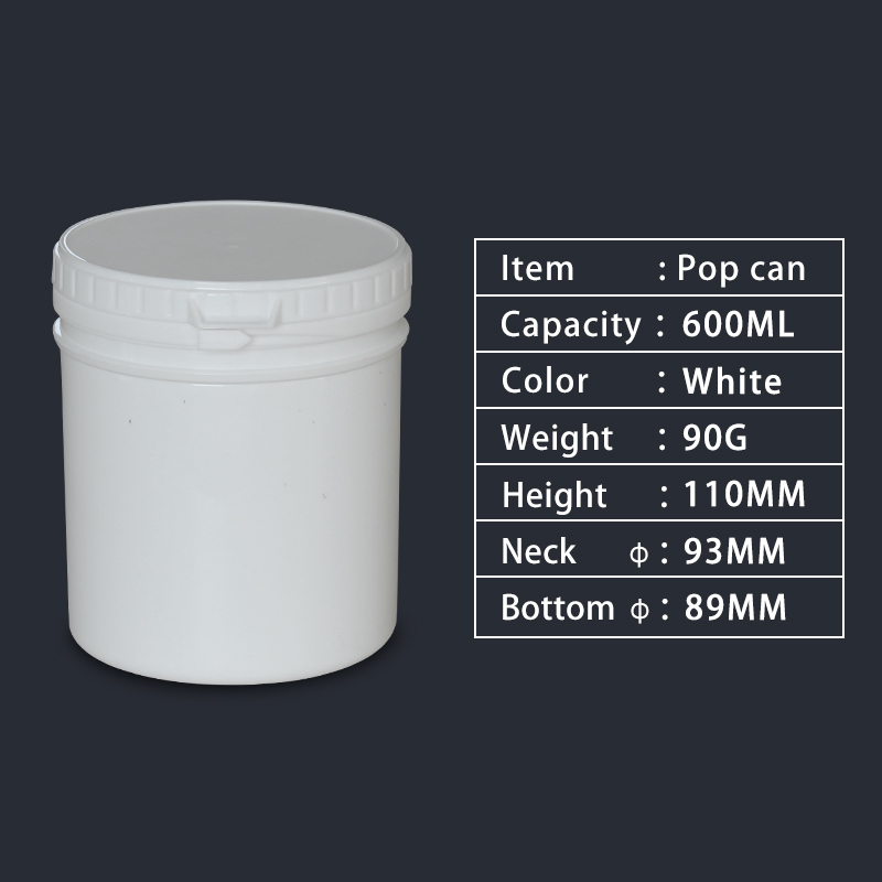 Manufacturer 150ml to 1000ml round empty high capacity pp plastic white black clear jar cooler beer food can with sealing line