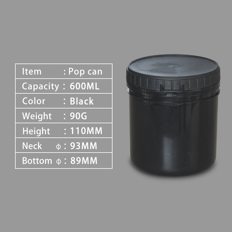 Manufacturer 150ml to 1000ml round empty high capacity pp plastic white black clear jar cooler beer food can with sealing line
