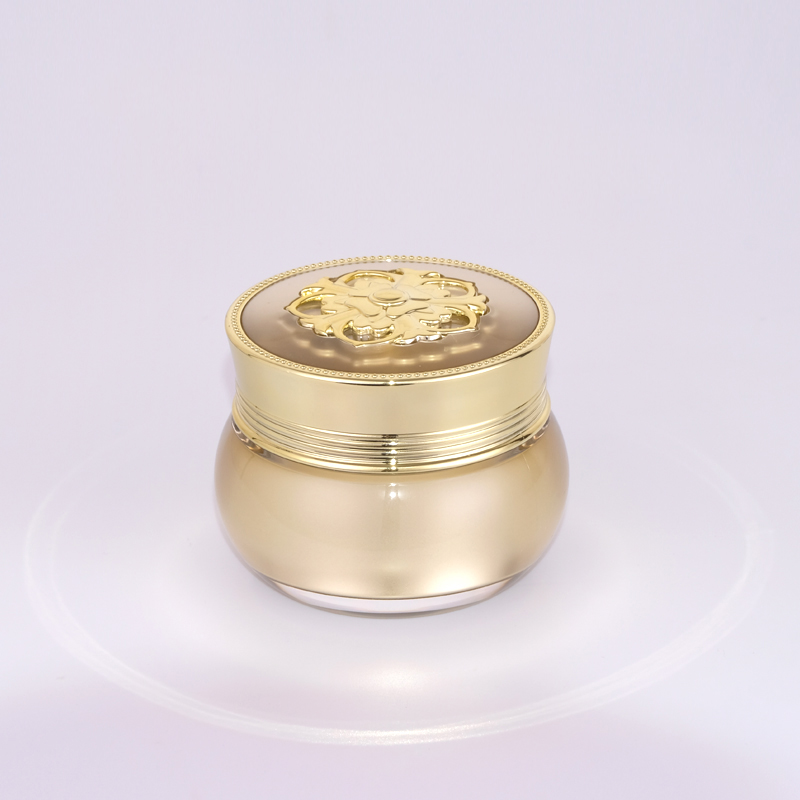 Manufacturer 15g White Golden Round Acrylic Cream Jar Plastic Cosmetic Jar Packaging with Cosmetic Packaging
