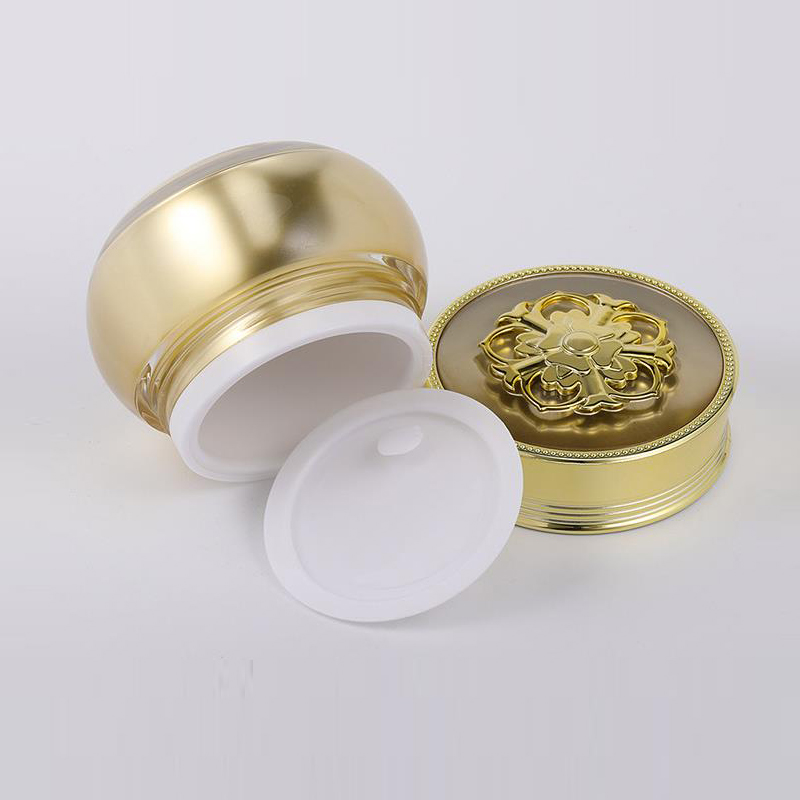Manufacturer 15g White Golden Round Acrylic Cream Jar Plastic Cosmetic Jar Packaging with Cosmetic Packaging