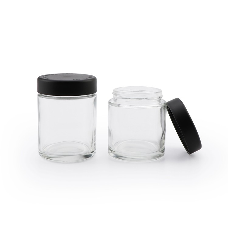 Manufacturer 1oz 2oz 3oz 4oz glass hemp storage jar with child proof lid