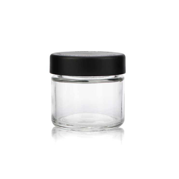 Manufacturer 1oz 2oz 3oz 4oz glass hemp storage jar with child proof lid