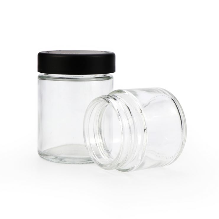 Manufacturer 1oz 2oz 3oz 4oz glass hemp storage jar with child proof lid