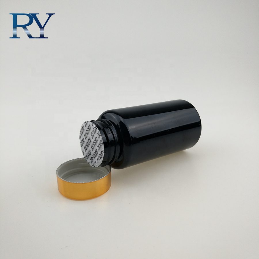 Manufacturer 200cc 250cc 275cc 300cc black health care medicine PET capsule pharmaceutical vitamin bottle