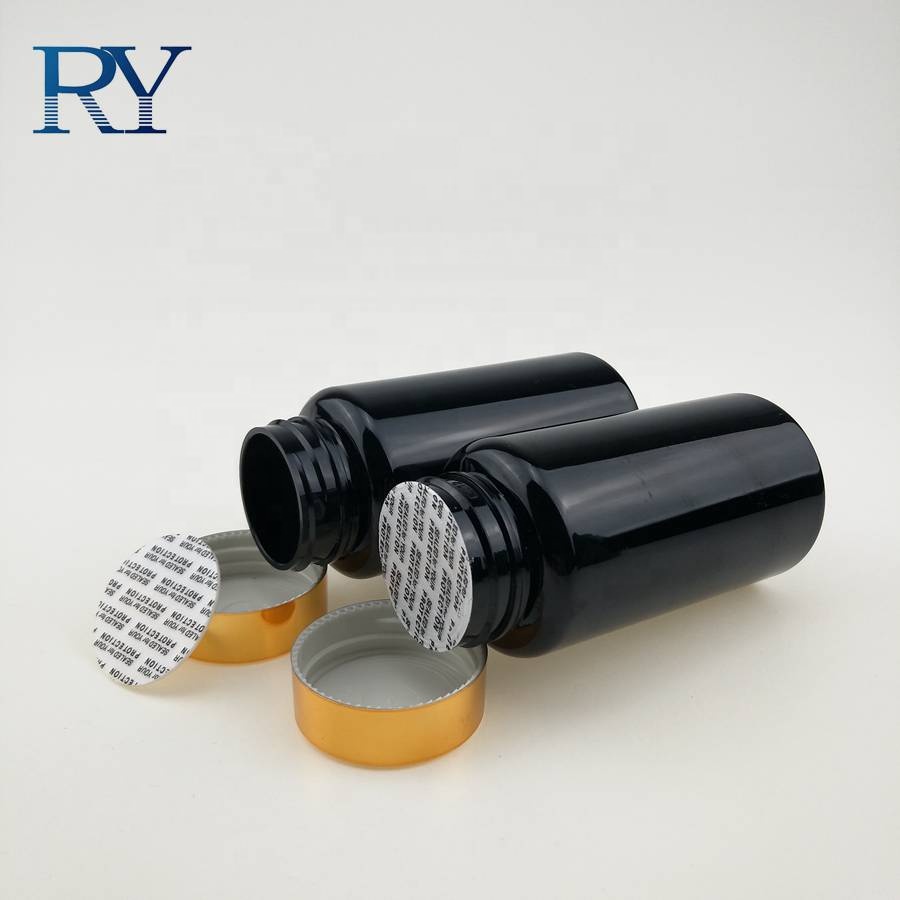 Manufacturer 200cc 250cc 275cc 300cc black health care medicine PET capsule pharmaceutical vitamin bottle