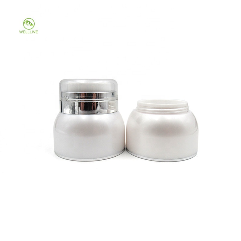 Manufacturer 30g 50g pearl white round shape serum airless PMMA acrylic pump cosmetic jar for ointment