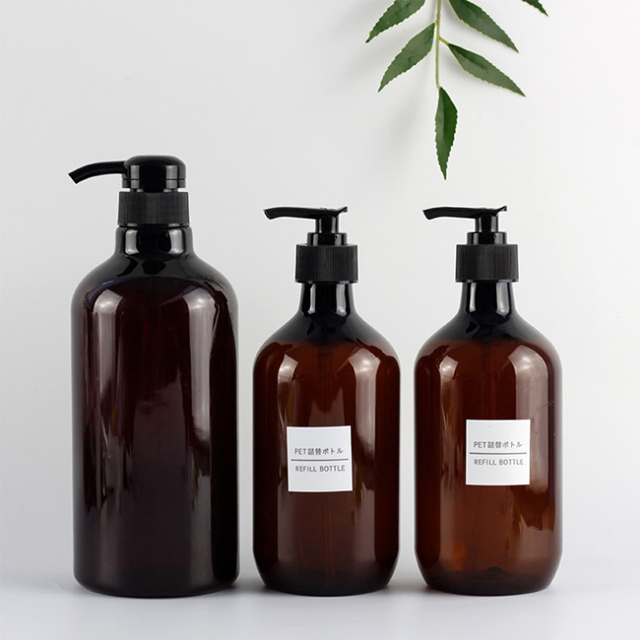 Manufacturer 400 ml 500 ml pet clear cosmetic bottles in stock