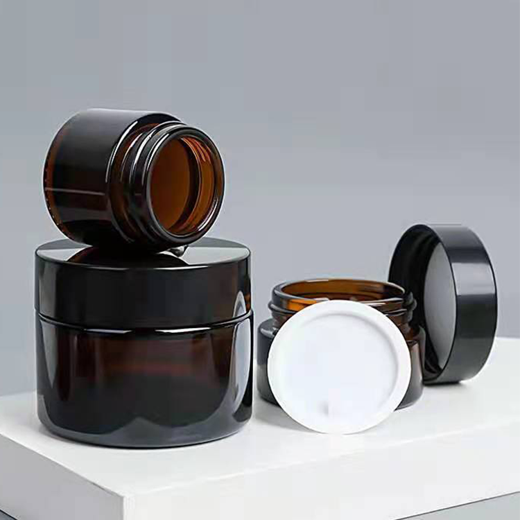 Manufacturer 4oz 120ml Empty Black Lid Amber Glass Candle Jar Cosmetic Glass Jar