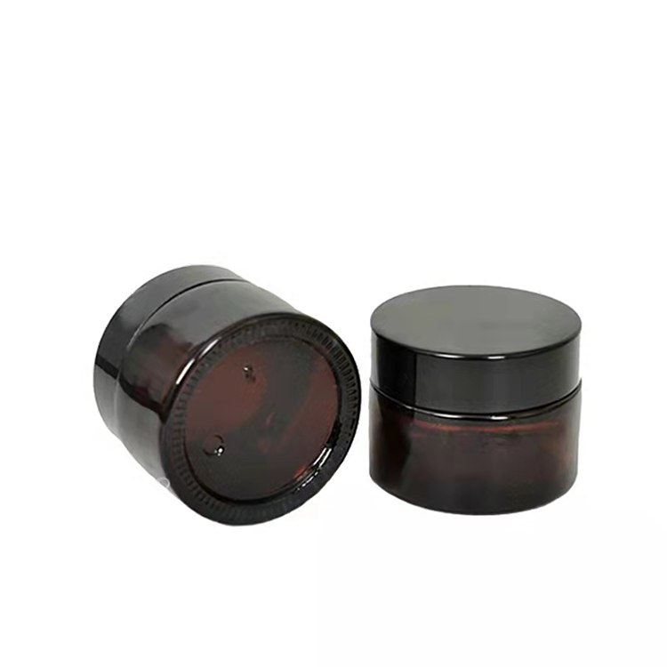 Manufacturer 4oz 120ml Empty Black Lid Amber Glass Candle Jar Cosmetic Glass Jar