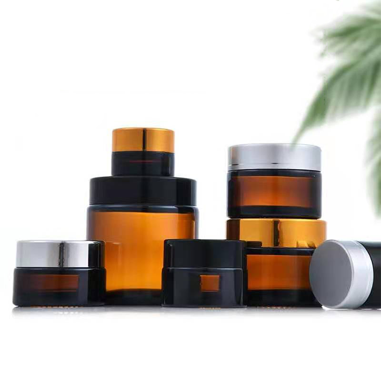 Manufacturer 4oz 120ml Empty Black Lid Amber Glass Candle Jar Cosmetic Glass Jar