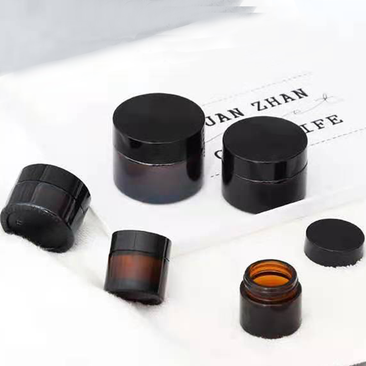 Manufacturer 4oz 120ml Empty Black Lid Amber Glass Candle Jar Cosmetic Glass Jar