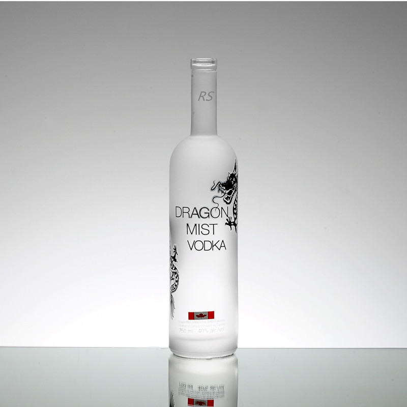 Manufacturer 500ml 750ml 700ml Tall Round Frost Vodka Wine Empty Bulk Glass Bottle with custom Label