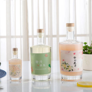 Manufacturer 500ml 750ml 700ml Tall Round Frost Vodka Wine Empty Bulk Glass Bottle with custom Label