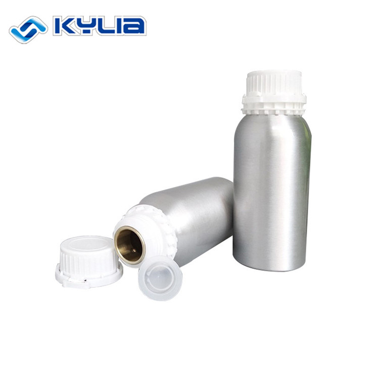 Manufacturer 500ml  silver aluminum essential oil bottle with tamperproof cap