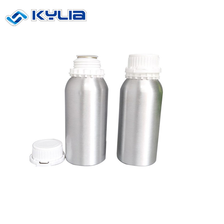 Manufacturer 500ml silver aluminum essential oil bottle with tamperproof cap