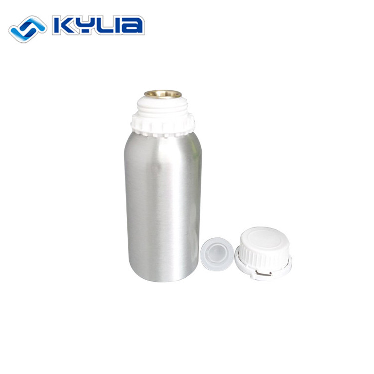 Manufacturer 500ml silver aluminum essential oil bottle with tamperproof cap