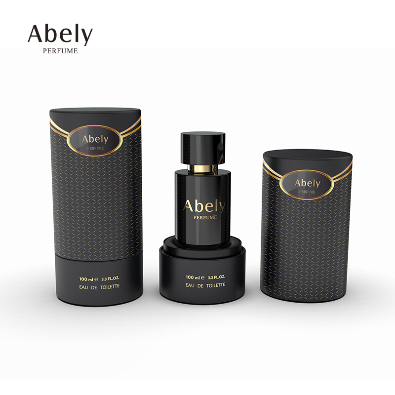 Manufacturer 50ml 100ml Empty high quality cylinder transparent OEM glass perfume bottle with gift box pump sprayer