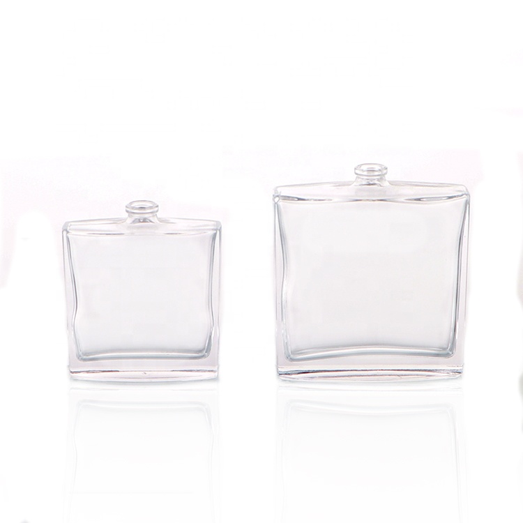 Manufacturer Empty 50ml 100ml Flat Square Glass Perfume Mist Spray Bottle