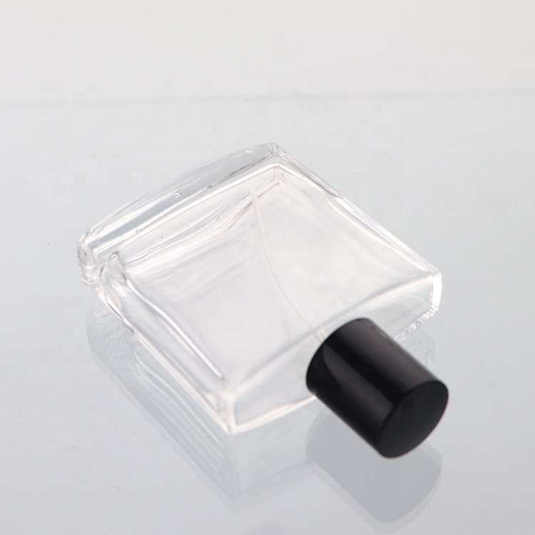 Manufacturer Empty 50ml 100ml Flat Square Glass Perfume Mist Spray Bottle