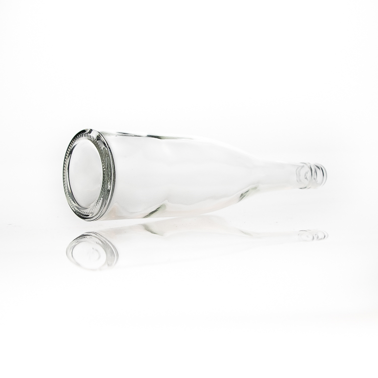 Manufacturer Fancy 500ml Crystal Clear Empty Long Neck Beer Bottles Round Glass Beverage Champagne Bottle