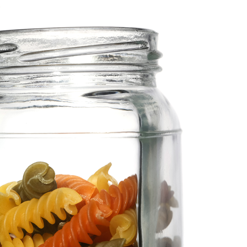 Manufacturer Kitchenware Flint High Quality Empty Customize Food Square Glass Jars Wholesale with Plastic Cap