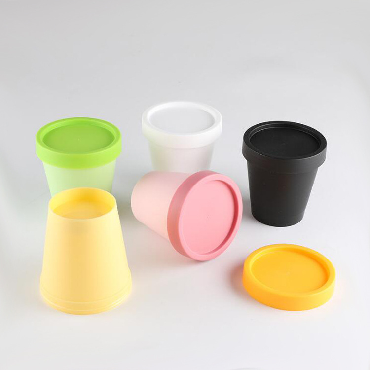 Manufacturer Round Body Face Cream Jar 200ml White Plastic Pet Cosmetic Cream jars for cosmetic creams