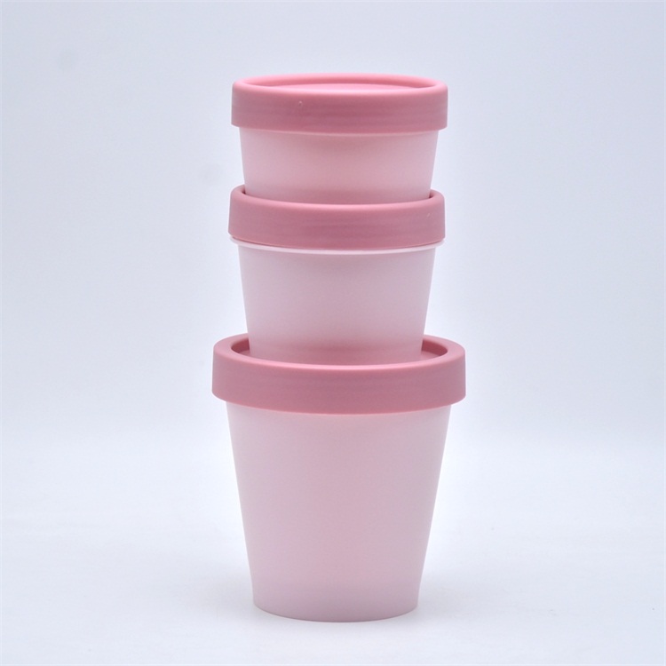 Manufacturer Round Body Face Cream Jar 200ml White Plastic Pet Cosmetic Cream jars for cosmetic creams