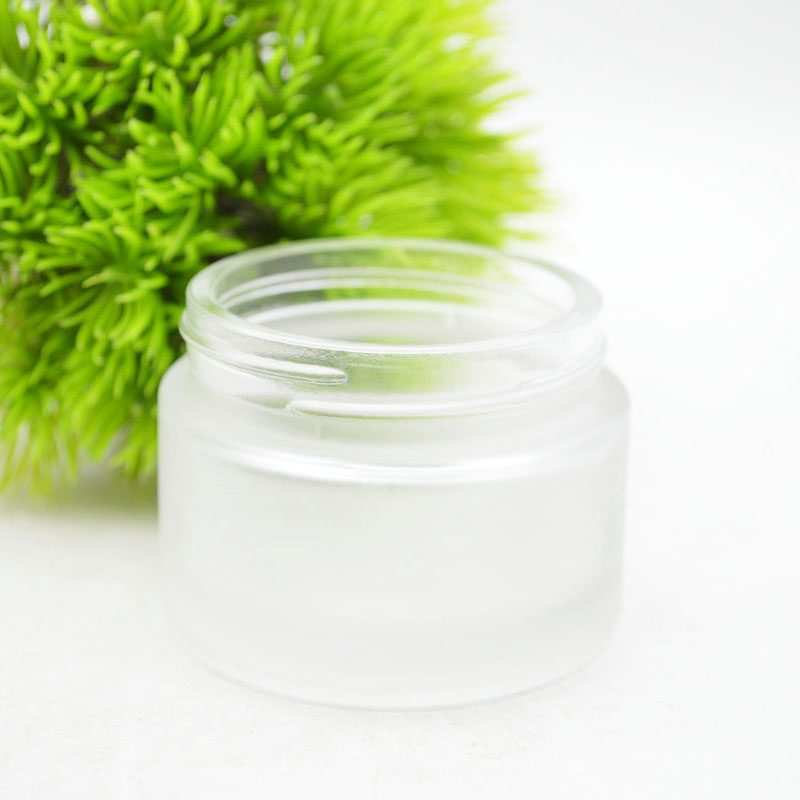 Manufacturer Round Body Face Cream Jar 50ml Frosted Glass Cosmetic Cream Jar