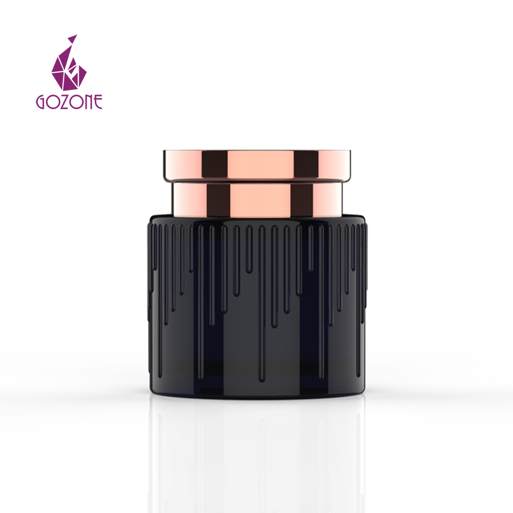 Manufacturer Saffron Black Frosted Glass Luxury Bakhoor Arabic Jars