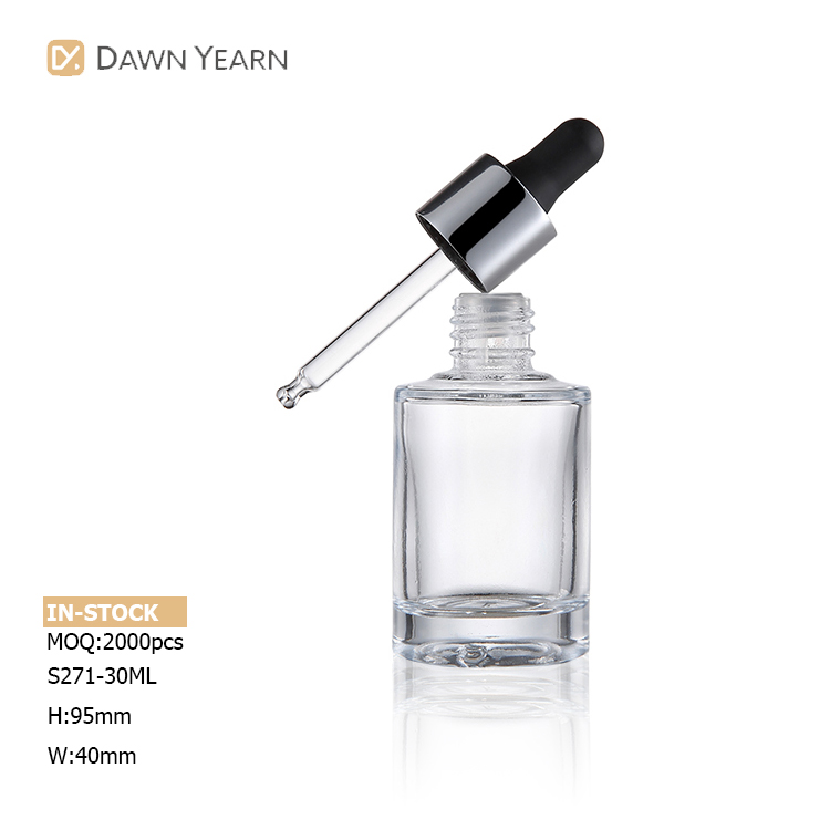Manufacturer Screen printing luxurious liquid makeup foundation dropper glass bottle 30ml