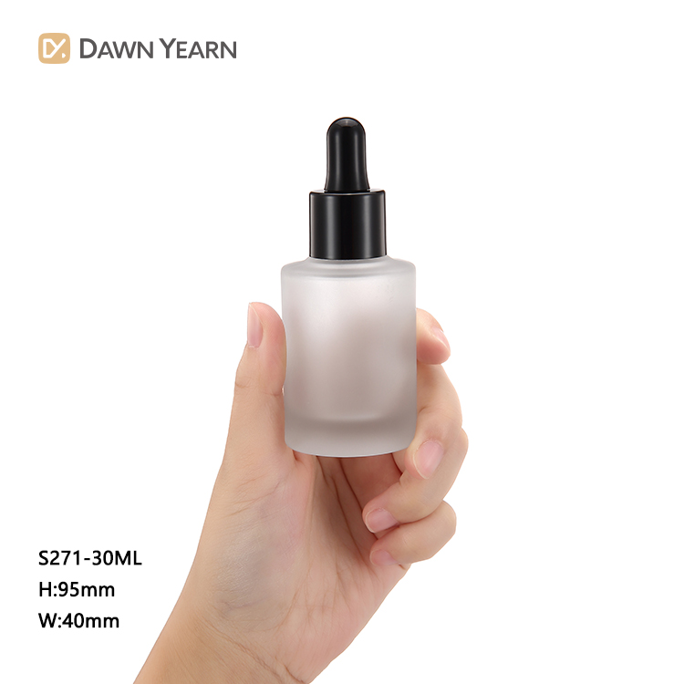 Manufacturer Screen printing luxurious liquid makeup foundation dropper glass bottle 30ml