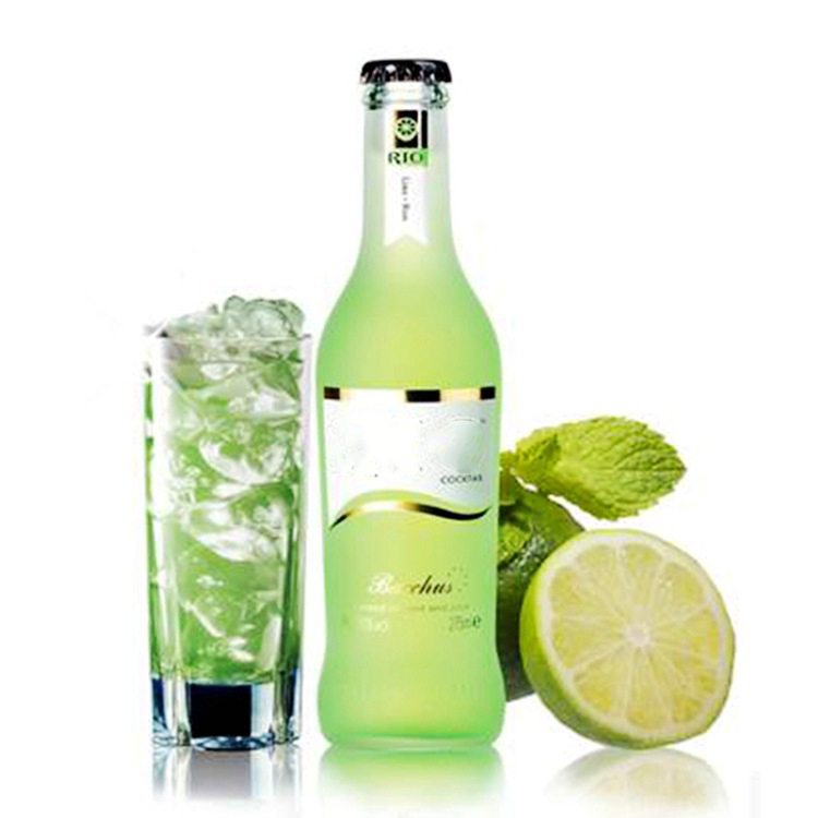 Manufacturer Transparent 275ml frosted glass beverage bottle cocktail soda wine bottle juice bottle